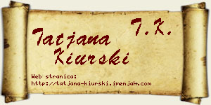 Tatjana Kiurski vizit kartica
